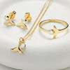 14kt Gold Lab-Grown Diamonds Mini Whale Tail Stud Earrings