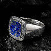Blue Lapis Sterling Silver Celtic Knot Men's Ring
