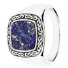 Blue Lapis Sterling Silver Celtic Knot Men's Ring