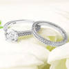 14kt White Gold Lab-Grown Diamond Trinity Knot Wedding Ring