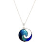 Sterling Silver Blue Enamel Wave Necklace