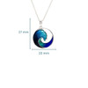 Sterling Silver Blue Enamel Wave Necklace