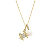 14kt Gold Lab Grown Diamond Freshwater Pearl Crab Pendant