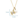 14kt Gold Lab Grown Diamond Freshwater Pearl Crab Pendant
