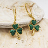 Gold Vermeil Malachite Shamrock Earrings