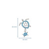 Sterling Silver Aqua Crystal Turtle Earrings