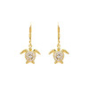 14kt Gold Vermeil CZ Turtle Drop Earrings