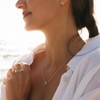 14K Gold Vermeil Mini Dolphin Necklace Turquoise Lab Sapphire