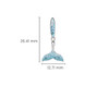 Sterling Silver Whale Tail Earrings with Aqua and White Crystals