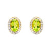 14kt Gold Vermeil Genuine Peridot Halo Earrings