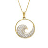 14kt Gold Lab Grown Diamond Wave Necklace