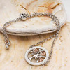 Sterling Silver Celtic Tree of Life Bracelet with Enamel Cubic Zirconia and Rose Gold Detail