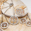 Sterling Silver Celtic Tree of Life Bracelet with Enamel Cubic Zirconia and Rose Gold Detail