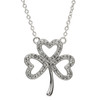 Platinum Plated White Shamrock Necklace Swarovski