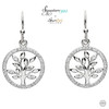 Tree Of Life Silver Earrings Adorned With Crystal