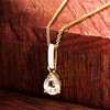 14kt Gold Vermeil White Topaz and White Enamel Necklace