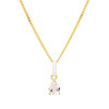 14kt Gold Vermeil White Topaz and White Enamel Necklace