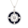 Sterling Silver Blue Enamel Compass Necklace
