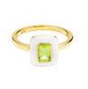 14kt Gold Vermeil Real Peridot and White Enamel