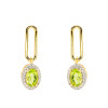 14kt Gold Vermeil Genuine Peridot Halo Drop Earrings