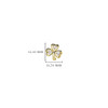 14kt Gold Vermeil Shamrock Stud Earrings with White Sapphires