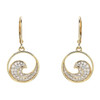 14kt Gold Lab Grown Diamond Wave Hoop Earrings
