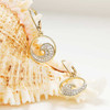 14kt Gold Lab Grown Diamond Wave Hoop Earrings