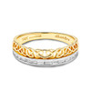 14kt Yellow Gold Celtic Knot Ring with Lab Diamonds Border