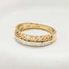 14kt Yellow Gold Celtic Knot Ring with Lab Diamonds Border