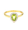 14kt Gold Vermeil Genuine Peridot Halo Ring