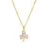 14kt Yellow Gold Lab Grown Diamond Shamrock Necklace