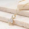 14kt Yellow Gold Lab Grown Diamond Shamrock Necklace