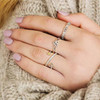 Trinity Crisscross Silver Ring Set With Peridot Stone