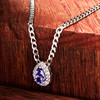 Sterling Silver Tanzanite CZ Halo Pendant