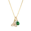 14kt Yellow Gold Lab Grown Diamond Malachite Trinity Necklace