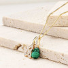 14kt Yellow Gold Lab Grown Diamond Malachite Trinity Necklace
