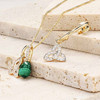 14kt Yellow Gold Lab Grown Diamond Malachite Trinity Necklace