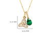 14kt Yellow Gold Lab Grown Diamond Malachite Trinity Necklace