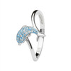 Blue Dolphin Ring Encrusted with White Crystal