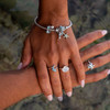 Blue Dolphin Ring Encrusted with White Crystal