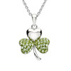 Platinum Plated Periodt Shamrock Pendant Swarovski