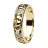 Claddagh Wedding Band Diamond Set with Celtic Knotwork