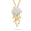 14K Gold Jellyfish Necklace with Lab-Grown Diamond Drops