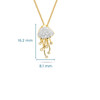 14K Gold Jellyfish Necklace with Lab-Grown Diamond Drops