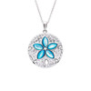 Aqua Mother of Pearl Sand Dollar Pendant