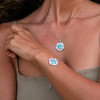 Aqua Mother of Pearl Sand Dollar Pendant