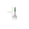 Sterling Silver Trinity Knot Earrings with Green and White CZ