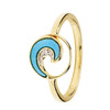 14K Gold Vermeil Mini Wave Ring Turquoise and Lab Sapphire