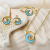 14K Gold Vermeil Mini Wave Ring Turquoise and Lab Sapphire