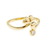 14kt Gold and Lab Diamonds Shamrock Ring